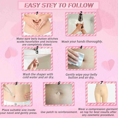Josuyofo Patented 8PCS Belly Button Plug Post Tummy Tuck & Liposuction Recovery Shaper, Soft and Comfortable Belly Button Retainer (Transparent) - Image 4