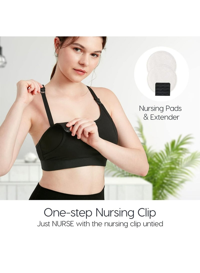 LLASIDO Hands Free Pumping Bra, Breast Pump Bra, Adjustable for Holding Breast Pumps, Pumping & Nursing Bra in One XL - Image 3