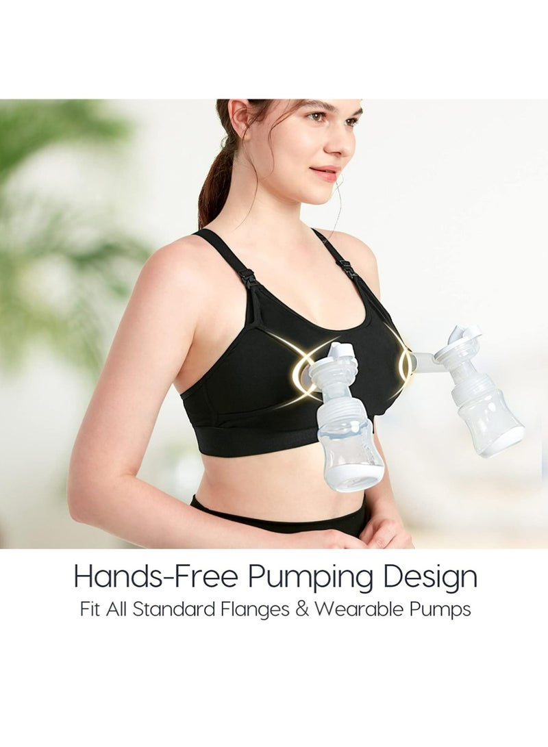 LLASIDO Hands Free Pumping Bra, Breast Pump Bra, Adjustable for Holding Breast Pumps, Pumping & Nursing Bra in One XL - Image 2