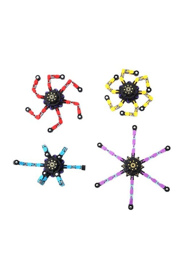 4-Pack Robot Transforming Fidget Spinner - Stress Relief Sensory Toy for Kids & Adults , Durable Transforming Mechanical Design  - Image 1