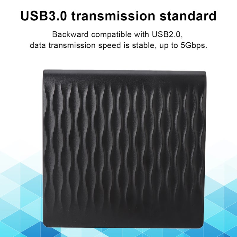 محرك أقراص DVD خارجي: محرك أقراص ضوئي محمول USB 3.0 - تصميم سطح بحبيبات بارزة، خفيف الوزن وصغير الحجم مع خاصية التشغيل الفوري (Plug-and-Play) لأجهزة الكمبيوتر المحمولة وأجهزة الكمبيوتر المكتبية وأنظمة ويندوز ولينكس وماك أو إس - Image 3
