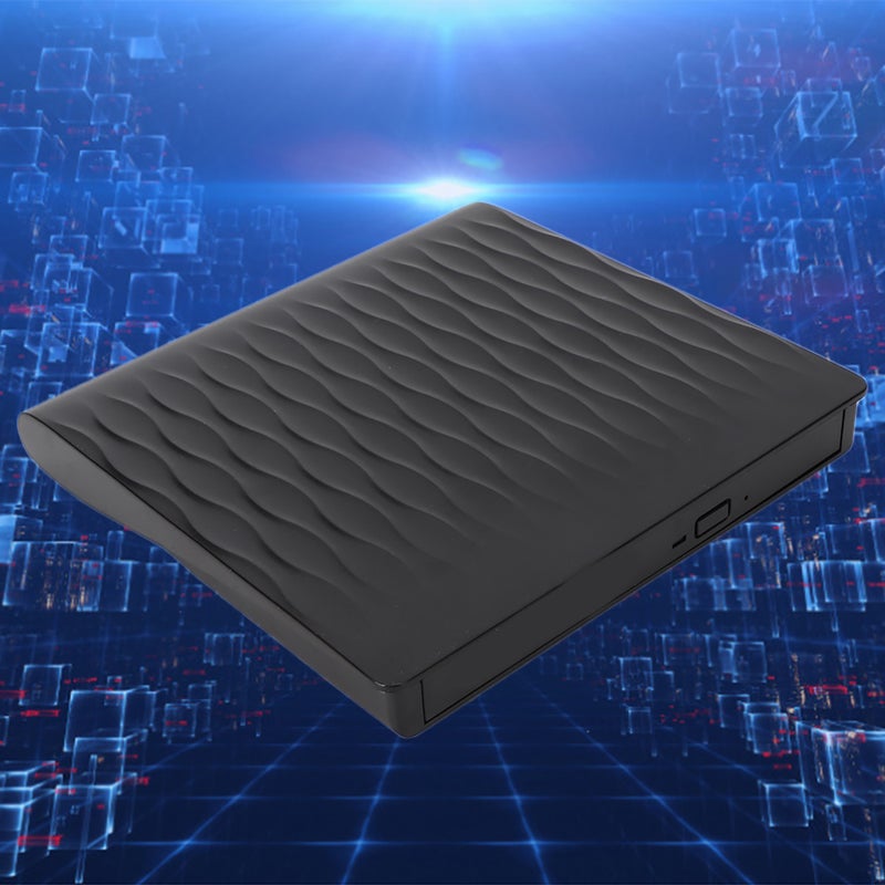 محرك أقراص DVD خارجي: محرك أقراص ضوئي محمول USB 3.0 - تصميم سطح بحبيبات بارزة، خفيف الوزن وصغير الحجم مع خاصية التشغيل الفوري (Plug-and-Play) لأجهزة الكمبيوتر المحمولة وأجهزة الكمبيوتر المكتبية وأنظمة ويندوز ولينكس وماك أو إس - Image 1