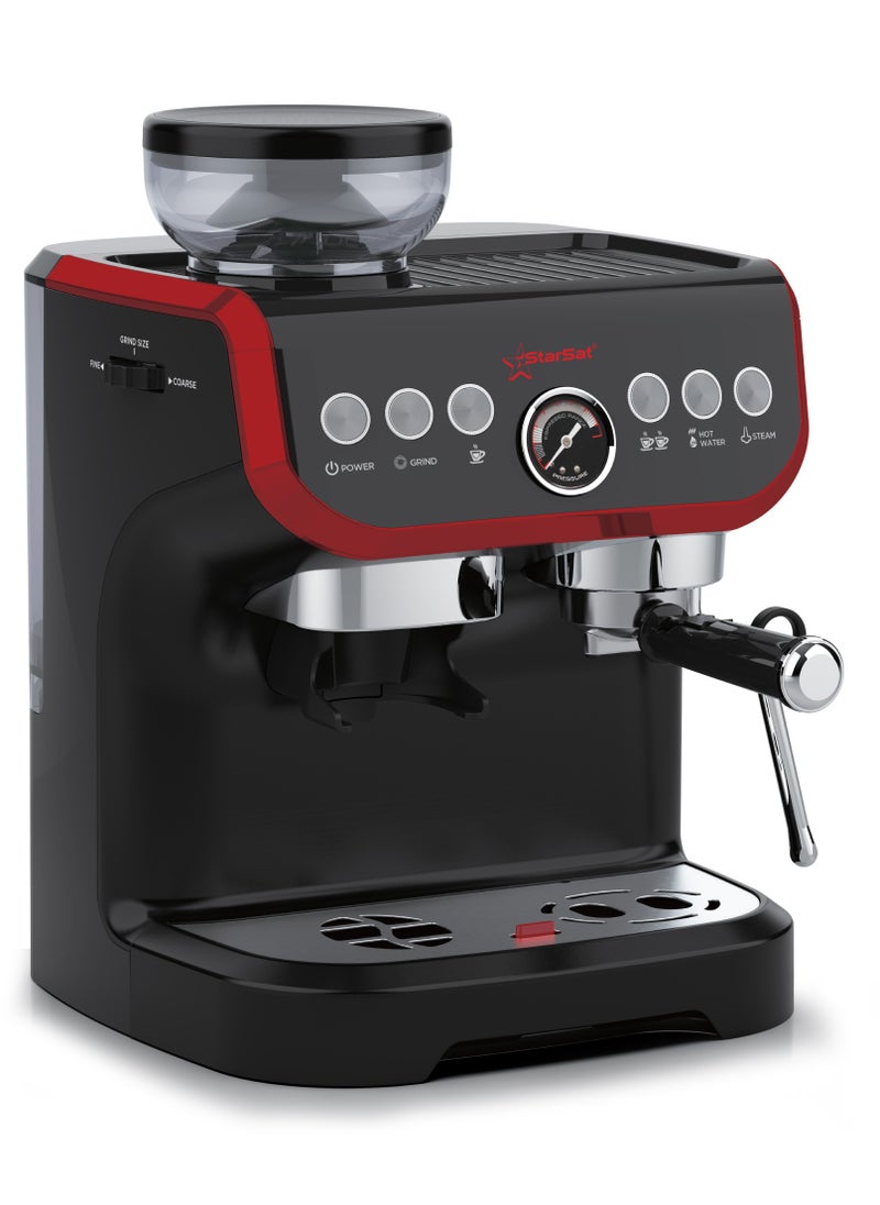 StarSat - PrecisionGrind Espresso Master AC-517EA: 4-In-1 Coffee Solution With Grinding, Brewing, Cappuccino, And Latte Preparation For Ultimate Convenience And Aroma - Image 1