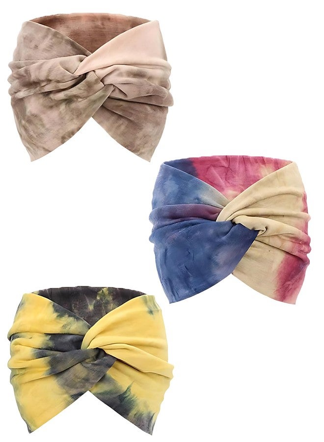 Aeenioy 3PCS Hair Bands for Women, Wide Headband for Women Girls, Stretchy Hair Band for Yoga, Workout, Facial Time, Travel, Beach, Daily Use, Soft and Comfortable Head Scarf - Image 1