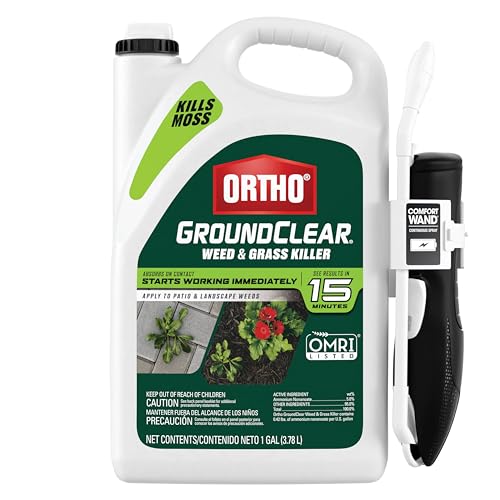 Ortho GroundClear Weed and Grass Killer with Comfort Wand, Kills Dandelions, Chickweed, Crabgrass, Moss and More in Patios and Landscapes, OMRI Listed, 1 gal. - Image 1