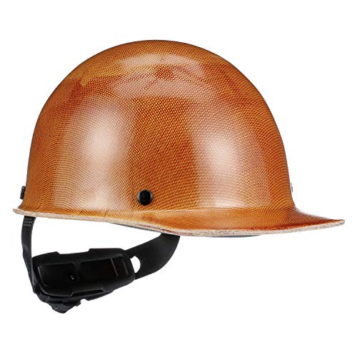 MSA 475395 Skullgard Cap Style Safety Hard Hat with Fas-Trac III Ratchet Suspension | Non-slotted Cap, Made of Phenolic Resin, Radiant Heat Loads up to 350F - Standard Size in Natural Tan - Image 1