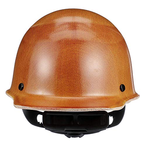 MSA 475395 Skullgard Cap Style Safety Hard Hat with Fas-Trac III Ratchet Suspension | Non-slotted Cap, Made of Phenolic Resin, Radiant Heat Loads up to 350F - Standard Size in Natural Tan - Image 3