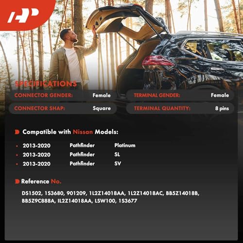 A-Premium مفتاح تحرير مقبض الباب الخلفي A-Premium متوافق مع نيسان باثفايندر 2013-2020، خارجي، عند الباب الخلفي - Image 2