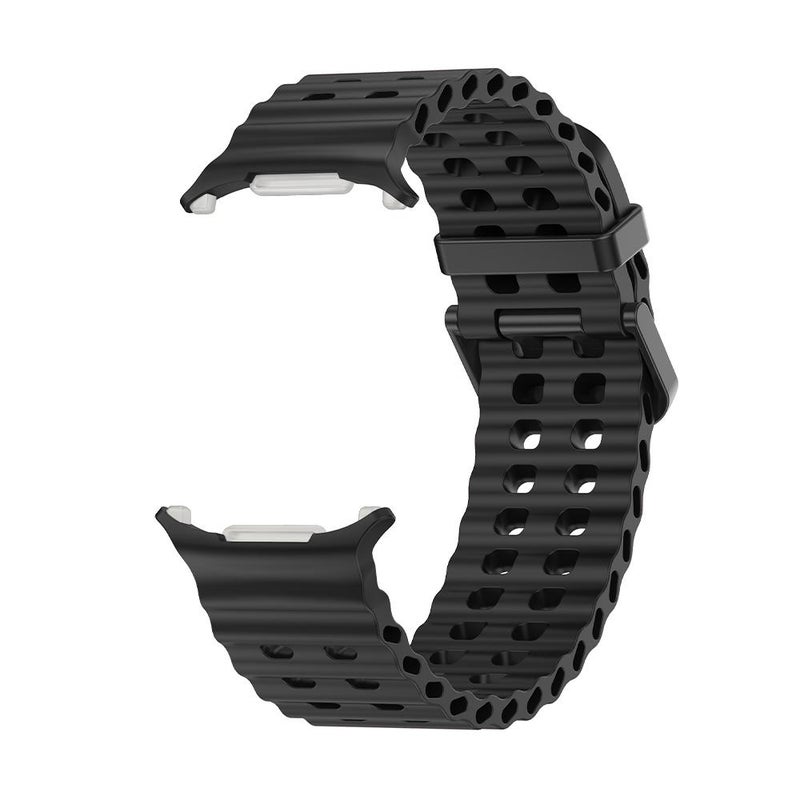 erorex For Samsung Galaxy Watch Ultra 47Mm / Ultra 2025 Porous Breathable Silicone Watch Band(Black) - Image 2