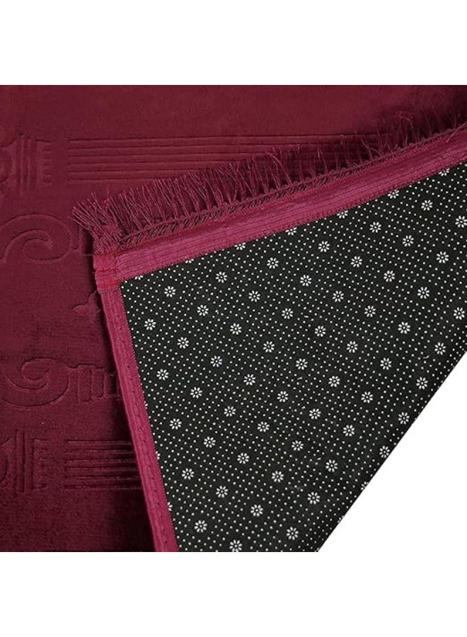 HOME DWELL Premium Velvet Prayer Mat - Red - Image 3