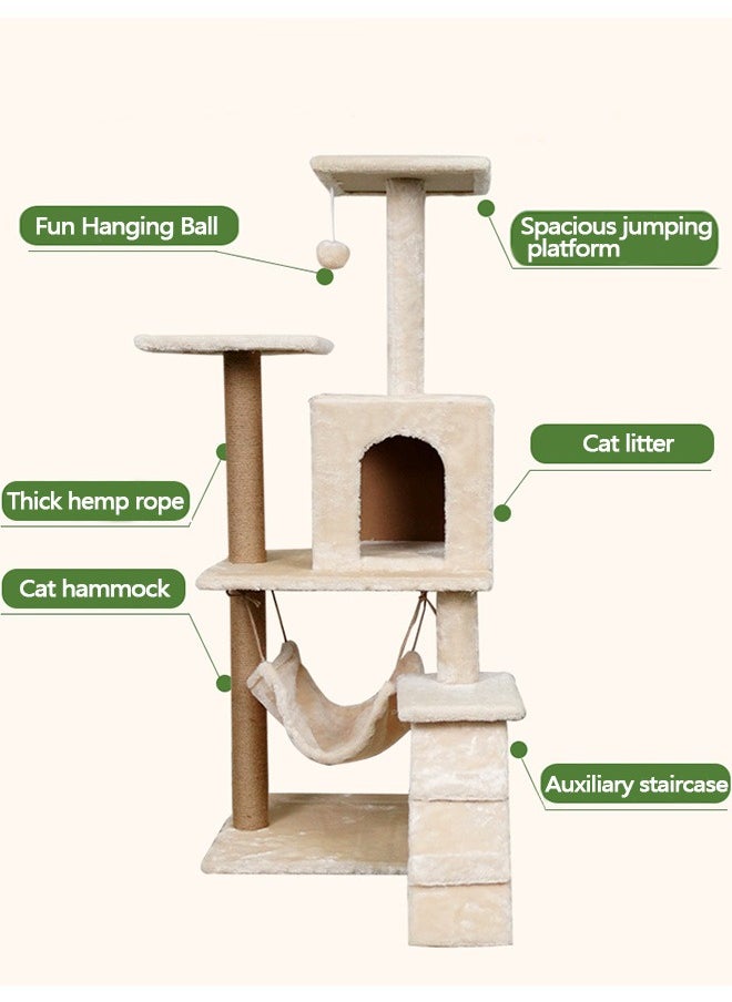 Yolu - Large Cat Tree 125CM, Multi-Level Activity Cat Tower Furniture for Cat - Image 1