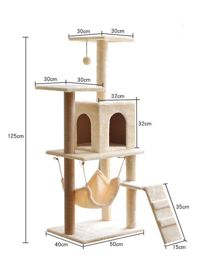 Yolu - Large Cat Tree 125CM, Multi-Level Activity Cat Tower Furniture for Cat - Image 1