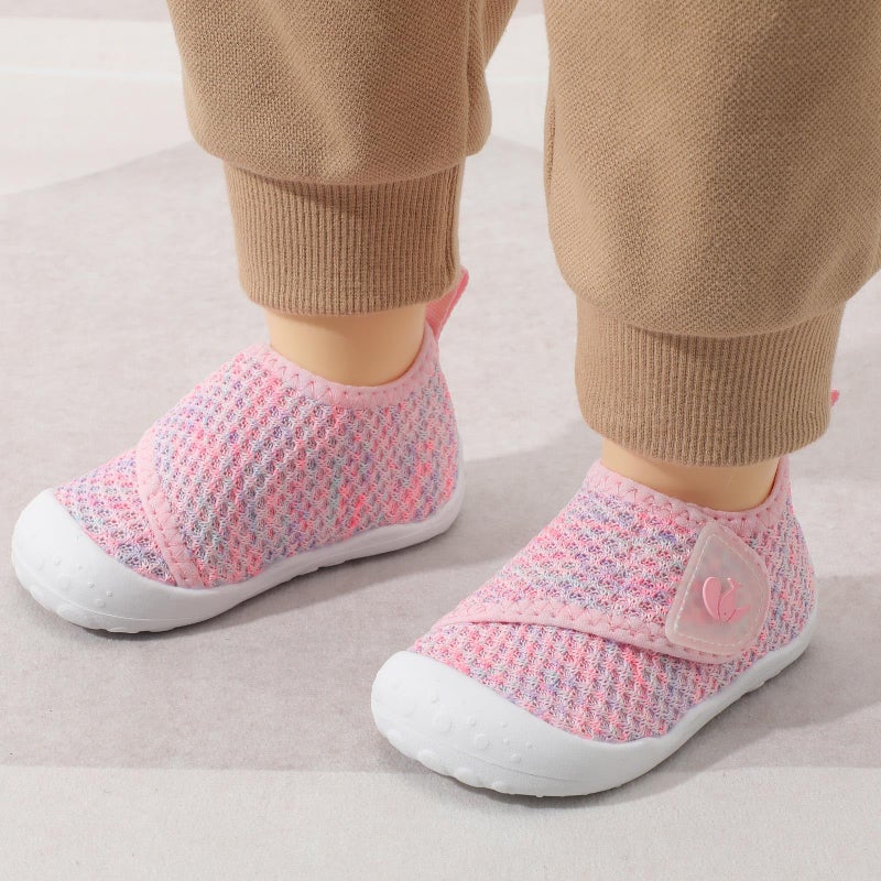 FEETCITY Baby First Walking Shoes Infant Sneakers Newborn Crib Shoes Lightweight Wide Toddler Slip On Sneakers Pink Purple - Image 3