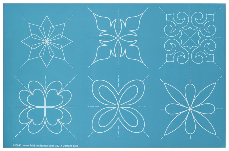 Full Line Stencil  Score of Four Motif Stencil Continuous Line Template for Free Motion Quilting Domestic Machine Quilting Hand Quilting LongArm Quilting 30692