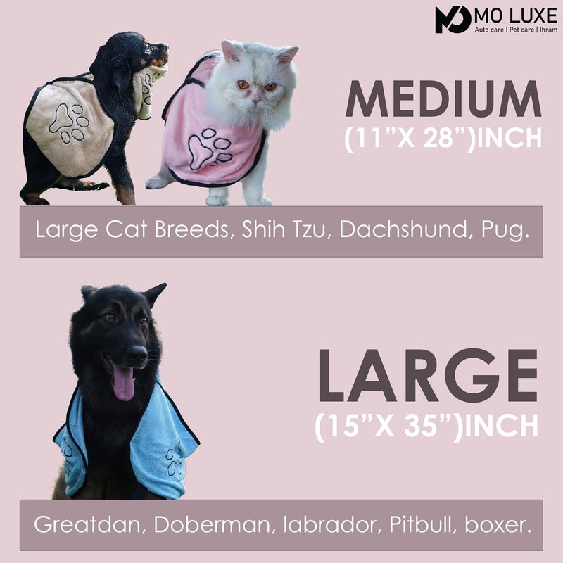 MO LUXE Store Pet Towel For Dogs,Cats|Medium Quick Drying Towel With Hand Pocket For Wet Handling&Grip Is Perfect|70 * 27.5 Cm|Suitable For Small&Medium Breed|Super Absorbent,Quick-Drying|Coffee - Image 4