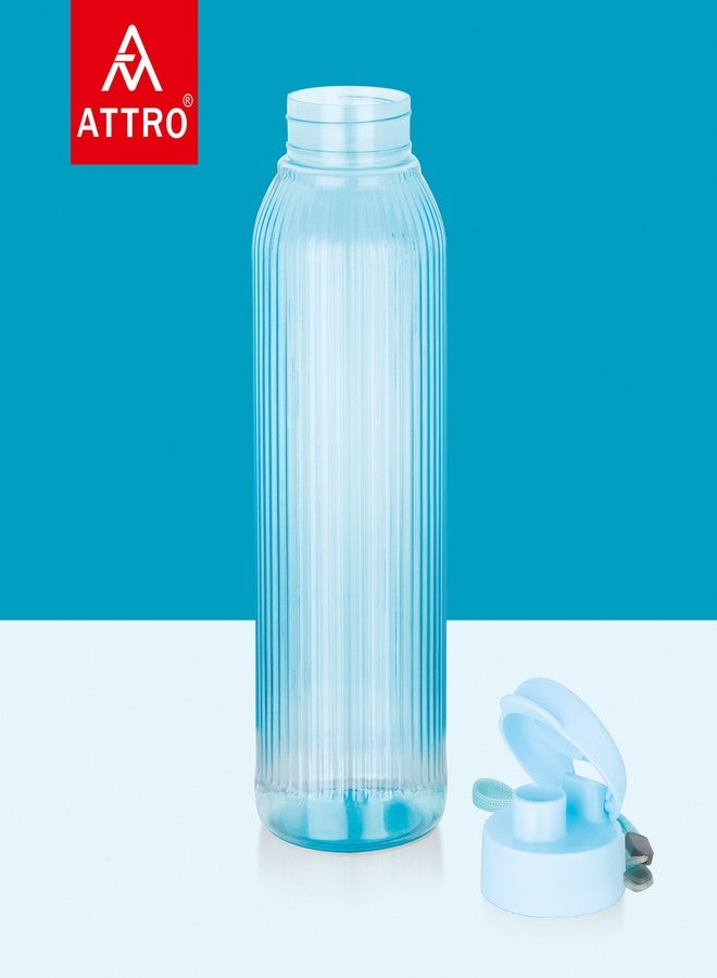 ATTRO Linear 1.5 L BPA-Free Plastic Water Bottle with Leak-Proof Flip-Top Cap, Easy to Carry Nylon Strap and Stylish Color for Daily Hydration- Blue - Image 4
