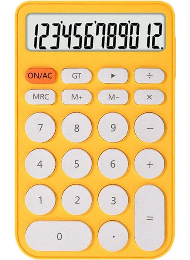 Valkyrie Junno 12 Digit Desktop Calculator with Cute Round Buttons Yellow  - Image 2