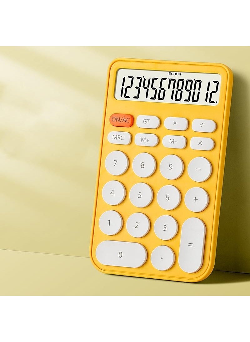 Valkyrie Junno 12 Digit Desktop Calculator with Cute Round Buttons Yellow  - Image 4