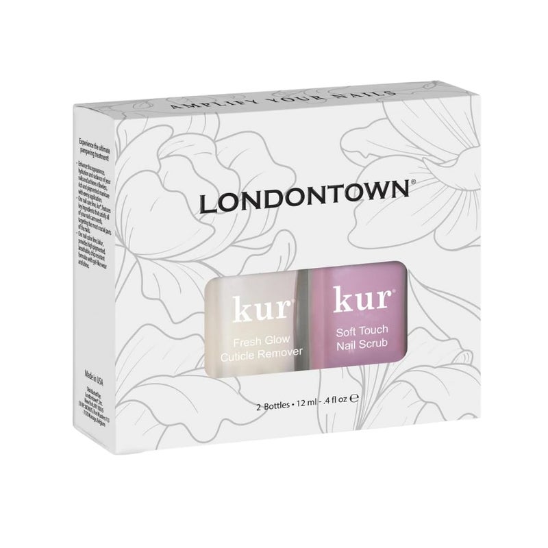 LONDONTOWN Clean Up Cuticles Set â€“ Exfoliate Dry Skin & Remove Buildup with Fresh Glow Cuticle Remover and Soft Touch Nail Scrub for Smooth, Refreshed Nails 4 fl oz - Image 2