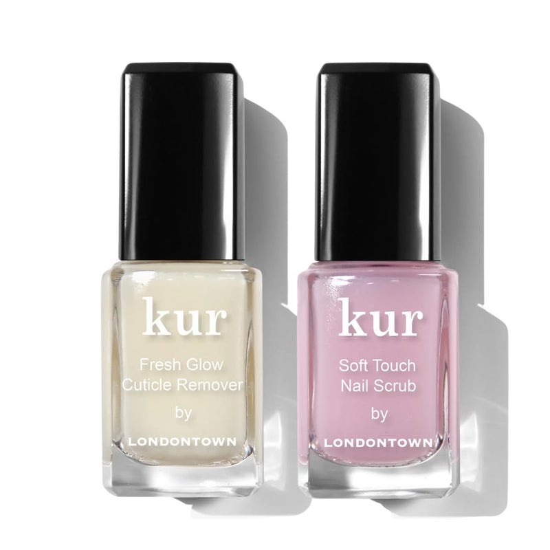 LONDONTOWN Clean Up Cuticles Set â€“ Exfoliate Dry Skin & Remove Buildup with Fresh Glow Cuticle Remover and Soft Touch Nail Scrub for Smooth, Refreshed Nails 4 fl oz - Image 1