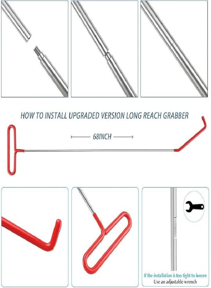 Auto Tools 4S Store General Repair Stainless Steel Combination Set, Puller, 68-inch Solid Steel Rod, Fifth Round Pin Puller - J-shaped Hook - Image 2