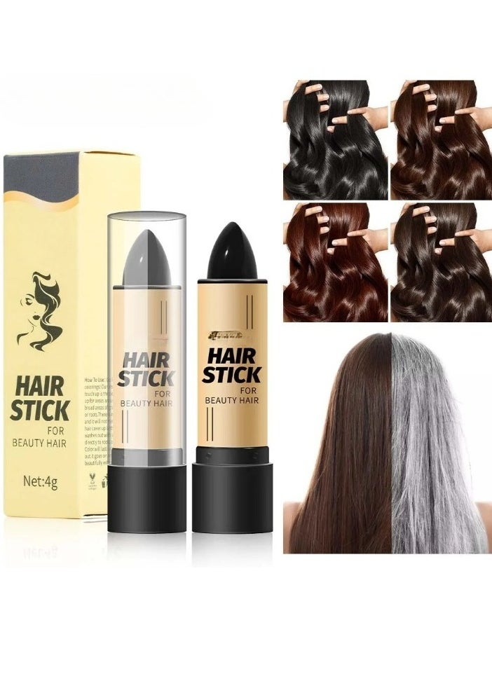 AS SEEN ON TV - Hair Dye Pen, Instant Gray Root Coverage Temporary Hair Color Cream, Disposable Hair Color Touch Up Stick, Long Lasting Fast Hair Dye To Cover Hair Roots White Hair, (Brown) - Image 1