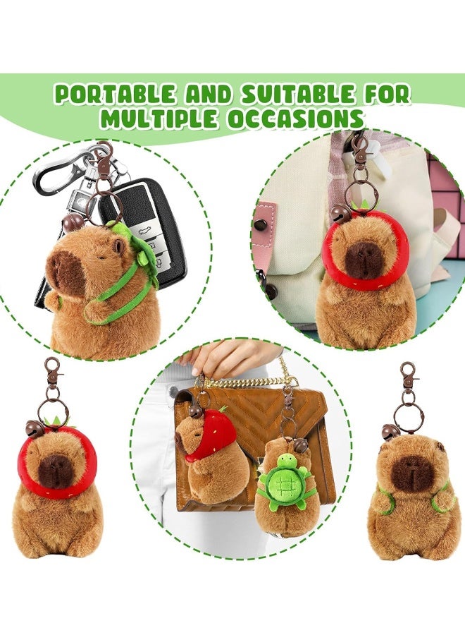 2 PCS Capybara Keychain, Capybara Keyring With Cute Necklace Design, Capybara Fidget and Plush Keyring, Plush Mini Keyrings For Daily Use - Image 4