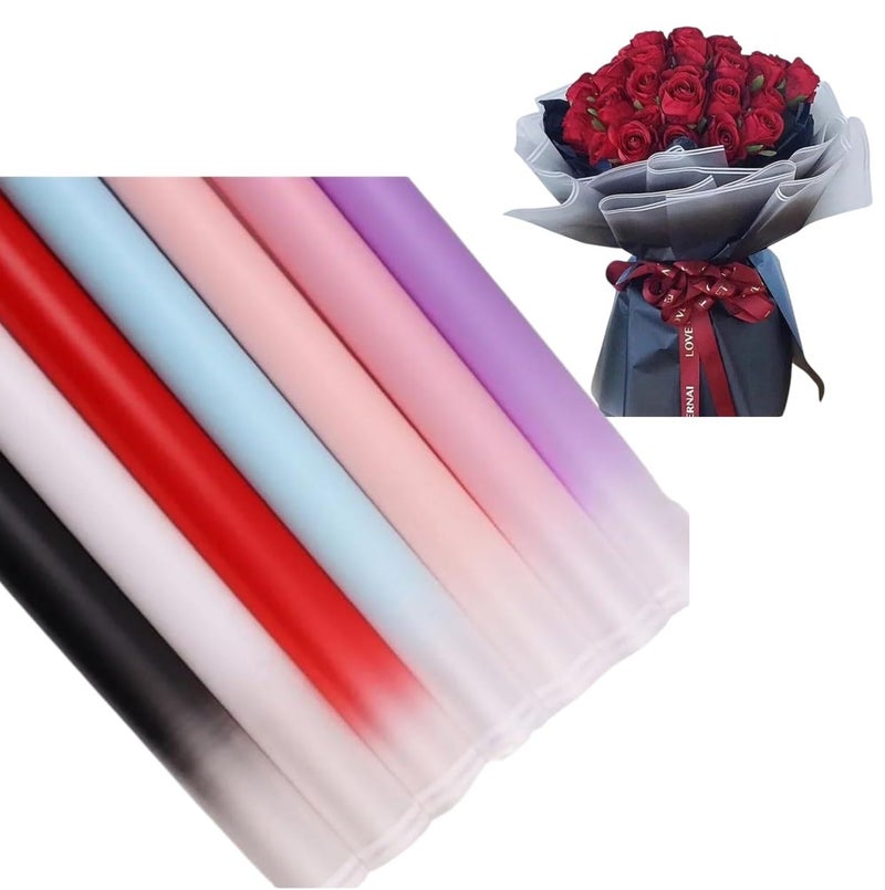 Just Flowers Flower Wrapping Paper - 10 Pc Waterproof Floral Bouquet Wrapping Paper, Gift Wrapper Sheets for Wedding Birthday Gift DIY, Florist Supplies (White Line Edge, Mix Colors) - Image 1