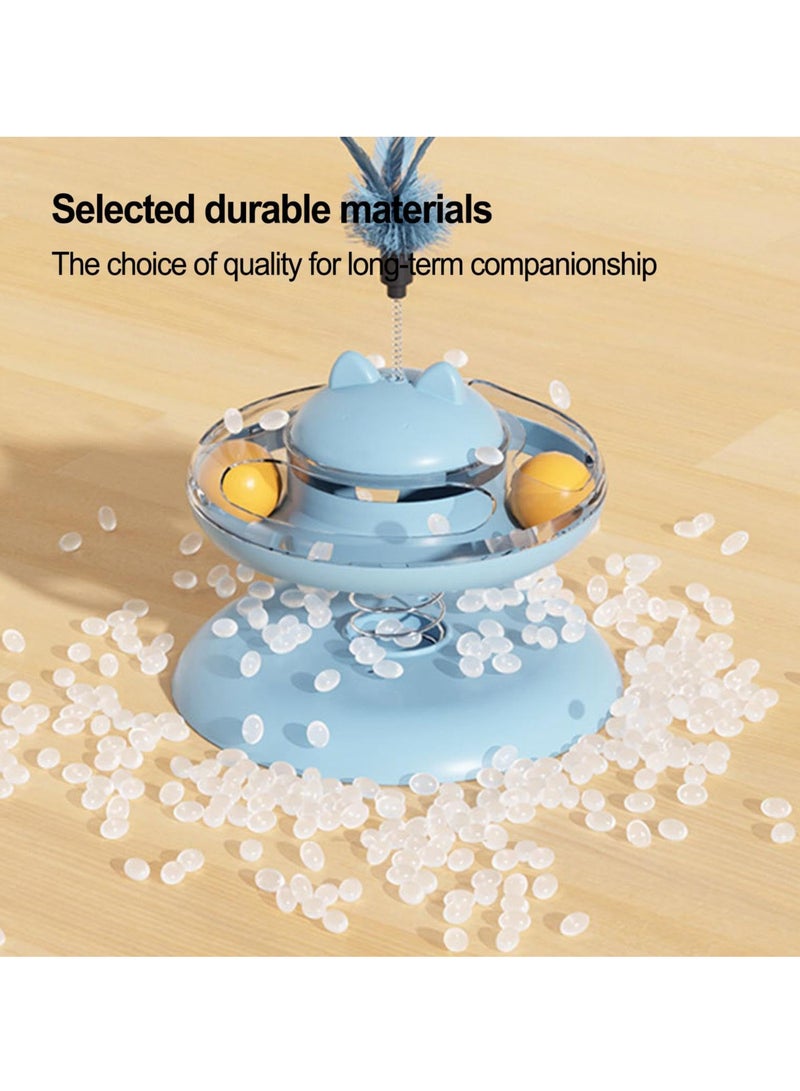 Engaging Cat Turntable Toy with Treat Dispenser, Fun Puzzle for Kittens' Mental and Physical Play - Image 4