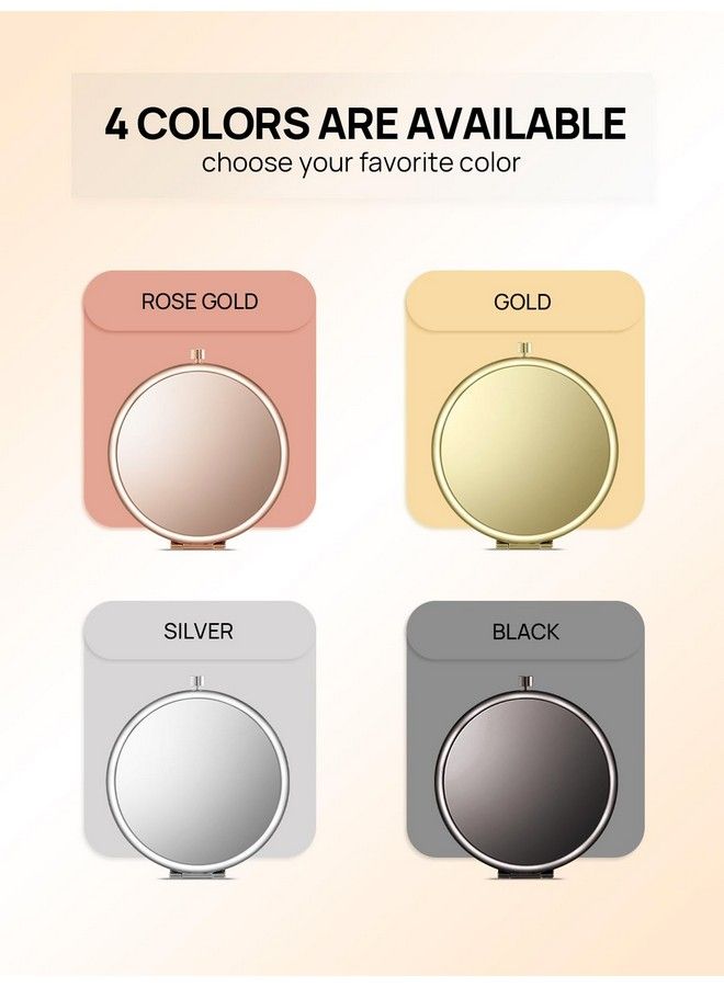 Getinbulk Compact Mirror For Purse Doublesided 1X 2X Magnifying Metal Pocket Makeup Mirrors(Round Rose Gold) - Image 5