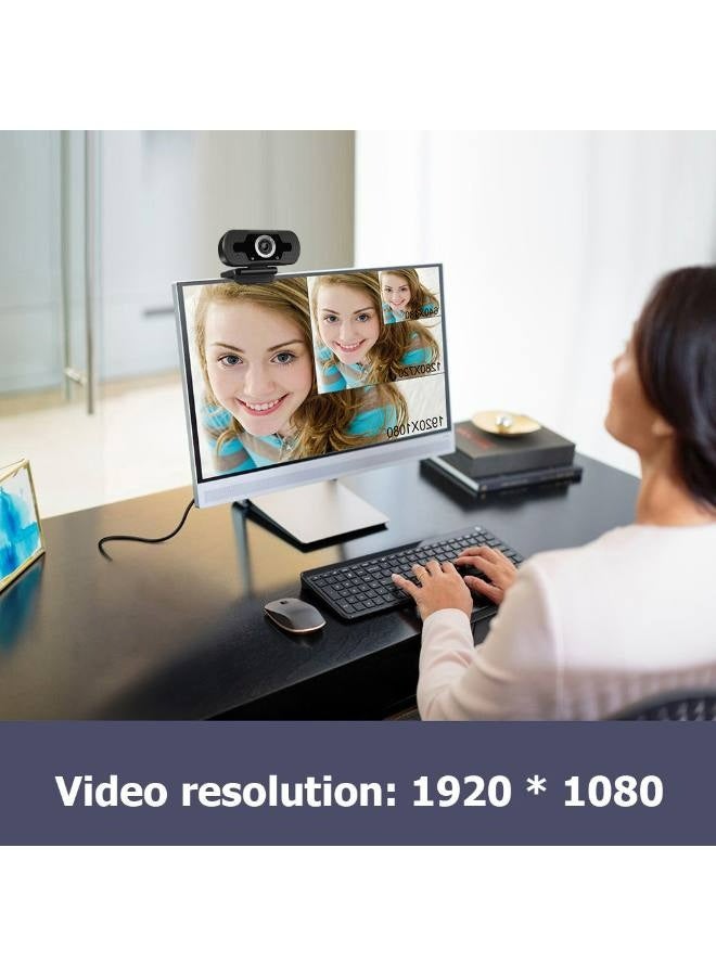 1080P Webcam with Microphone, 30 FPS Full HD Web Camera, 2 Mics Streaming Webcam, 360°Rotation Angle 110°View USB Camera for Calls/Conference/Laptop/Computer - Image 4