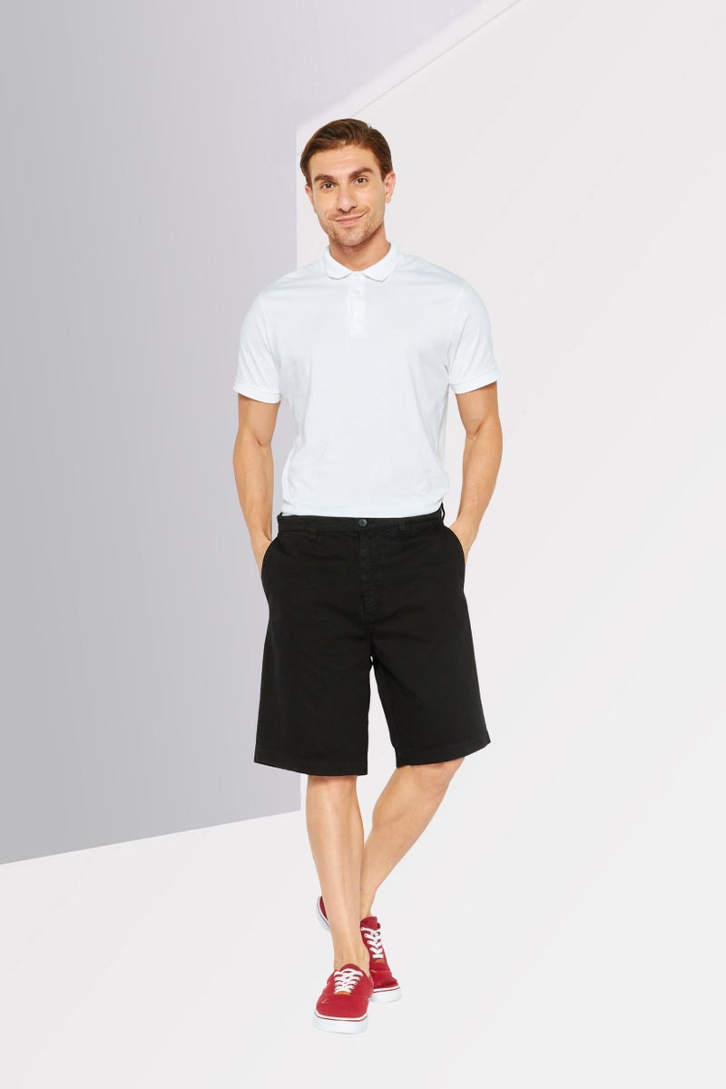 DIESEL Men Solid Chino Shorts, Black - Image 4