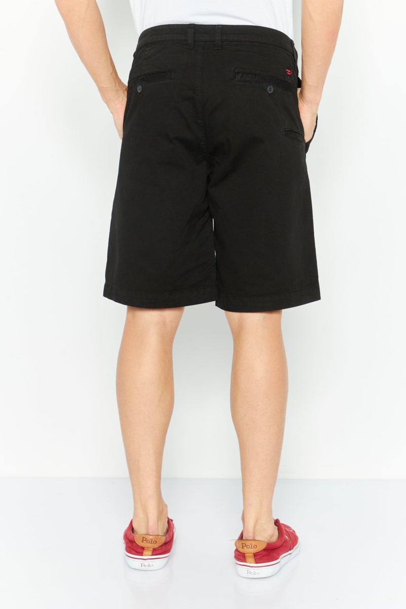 DIESEL Men Solid Chino Shorts, Black - Image 2