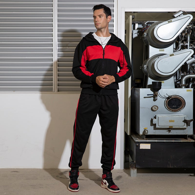 طقم هوديي كاجوال للرجال لخريف وشتاء باللون الأزرق الداكن - Image 5