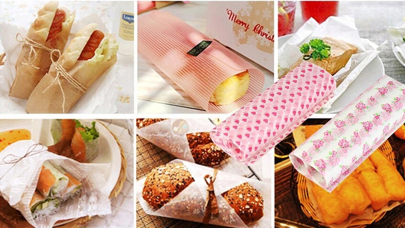 50 Pcs Butter Paper Floral Wax Paper Sheets for Food, Deli Parchment Baking Pape, Sandwich Candy Cookies Waterproof Wrappers Oilproof Basket Liners Small 21.5 * 25 CM - Image 4