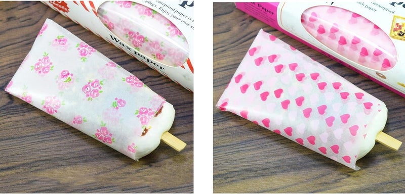 50 Pcs Butter Paper Floral Wax Paper Sheets for Food, Deli Parchment Baking Pape, Sandwich Candy Cookies Waterproof Wrappers Oilproof Basket Liners Small 21.5 * 25 CM - Image 3