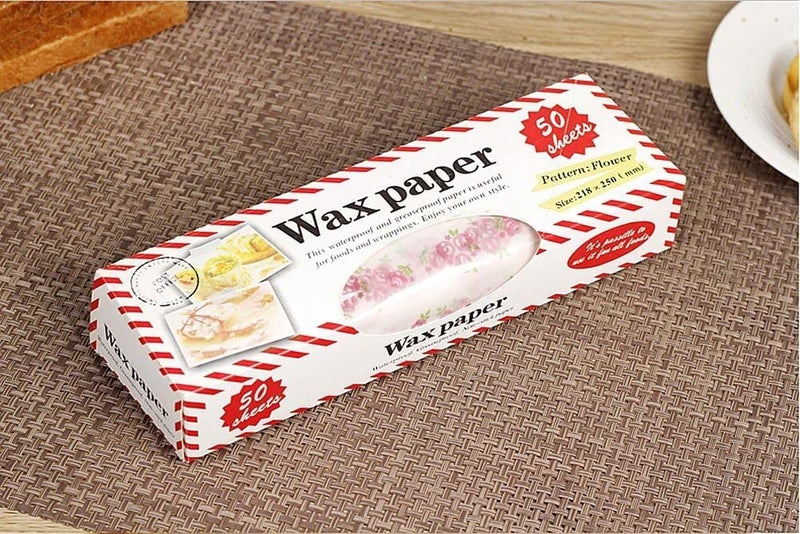 50 Pcs Butter Paper Floral Wax Paper Sheets for Food, Deli Parchment Baking Pape, Sandwich Candy Cookies Waterproof Wrappers Oilproof Basket Liners Small 21.5 * 25 CM - Image 2