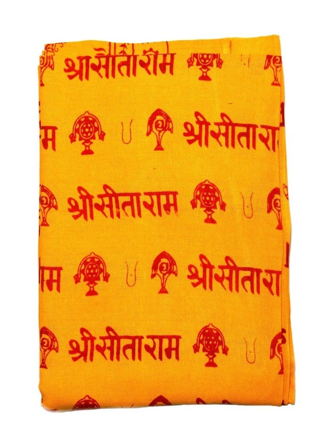 ASHIRWAD Rayon Cotton Mix Large Om Aum Scarf Shawl Wrap Light Weight Soft Viscose Hand Printed Boho Bohemian Yoga Prayer, Shri Sita Ram, XL - Image 1