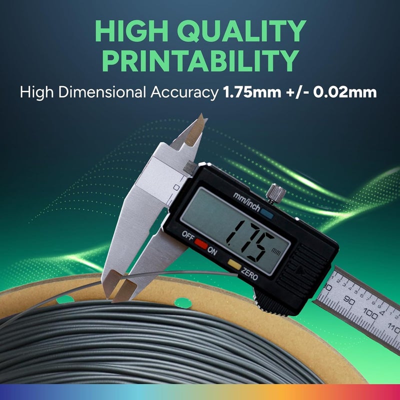 OVERTURE TPU Filament 1.75mm Flexible Roll, 95A Soft 3D Printer Filament, 1kg Spool (2.2 lbs), Fit Most FDM Printer (TPU Space Gray) - Image 4