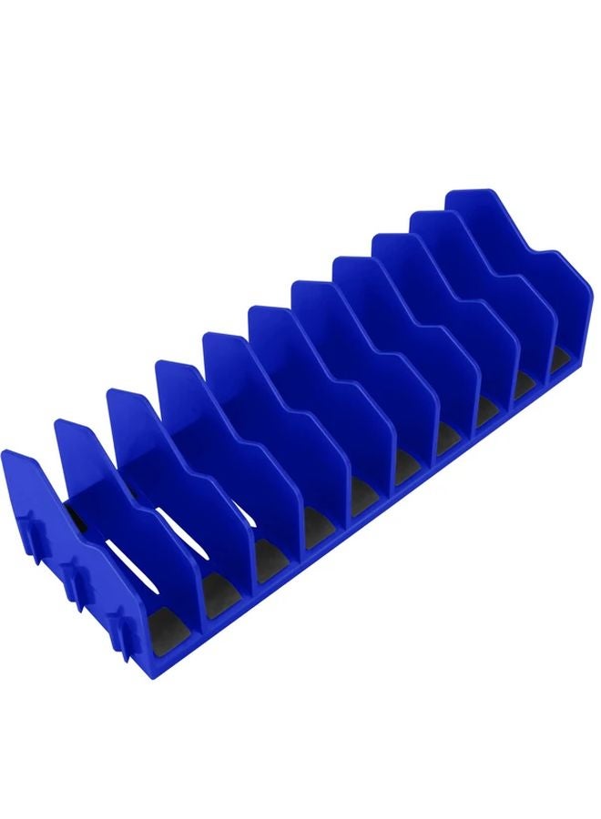 Blue Pliers Organizer Rack 10 Slots Non Slip Rubber Base Expandable Design Tool Storage - Image 1