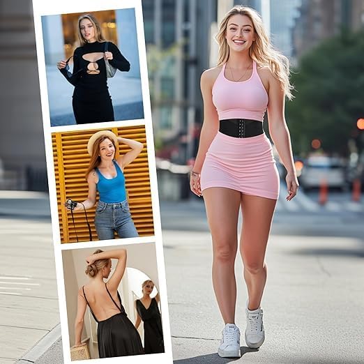 REWOF Shapewear for Women & Girls – Seamless Hook Tummy Belt Body Shaper | Free Size Slimming Waist Trainer for 32-38 Inch Waist | Comfortable & Supportive Belly Control Corset (Pack of 1) Black - Image 5