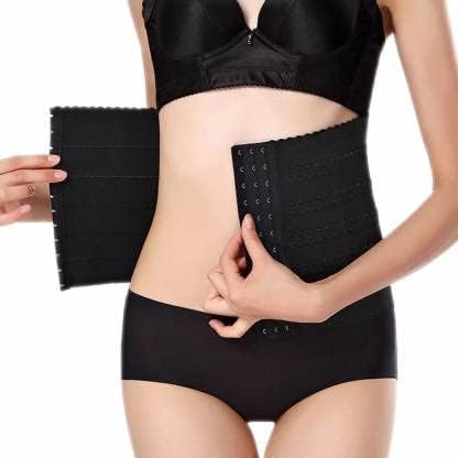 REWOF Shapewear for Women & Girls – Seamless Hook Tummy Belt Body Shaper | Free Size Slimming Waist Trainer for 32-38 Inch Waist | Comfortable & Supportive Belly Control Corset (Pack of 1) Black - Image 2