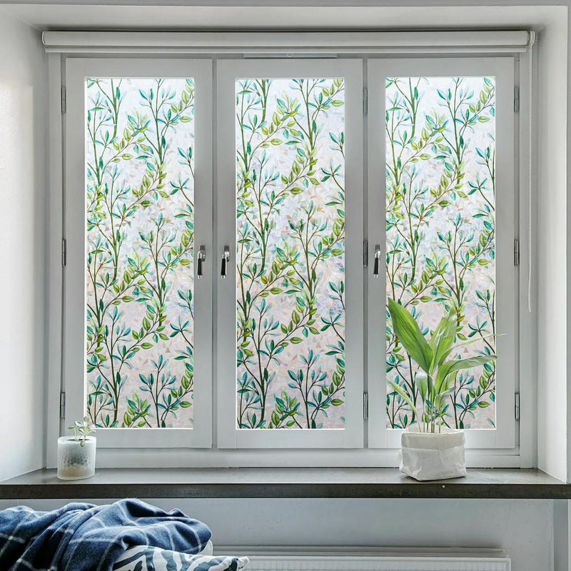 Ranzdn Window Privacy Film - Stained Glass Window Film Static Cling UV & Heat Blocking Rainbow Window Film for Glass Doors, Bedroom Windows - No Glue Premium Vinyl (Easy Install,17.5"Ã—157.4") - Image 5