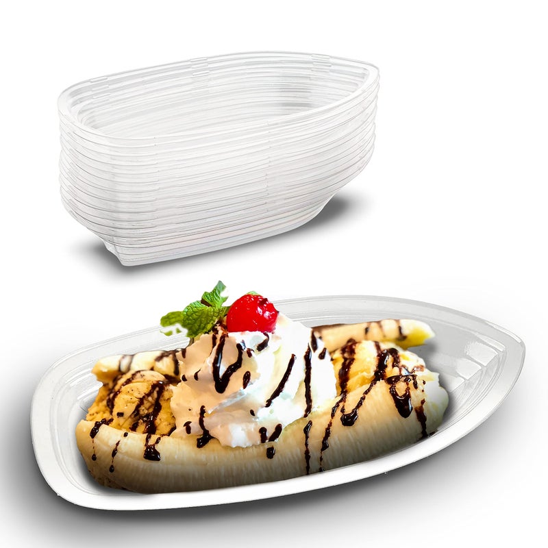 MT Products Clear Plastic Disposable Banana Split Boats 8 oz. Great Party Dish (30 Pieces) - Made in the USA - Image 5