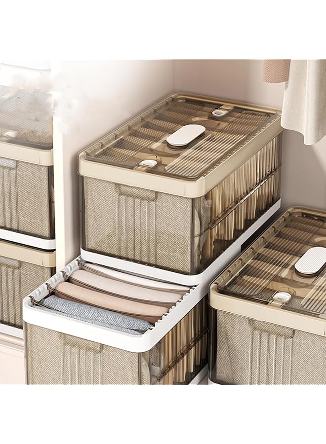 Green Tiger Plastic Closet Organizers and Storage, Compartment Divided Drawer，Stackable Storage Bins Drawer Organizer, Foldable Storage Drawers for Clothes Toys (7 compartments) - Image 1