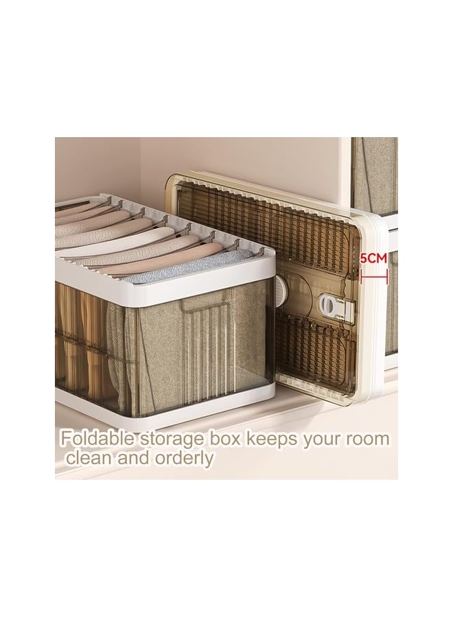 Green Tiger Plastic Closet Organizers and Storage, Compartment Divided Drawer，Stackable Storage Bins Drawer Organizer, Foldable Storage Drawers for Clothes Toys (7 compartments) - Image 4