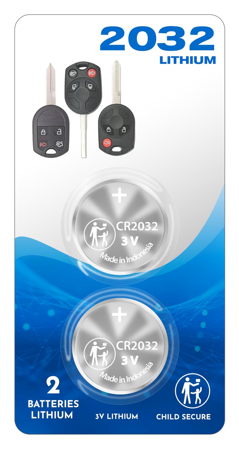 RemoteOverstock (عبوة 2) بطارية مفتاح عن بعد CR2032 2032 OEM (مجموعة مع أداة) لسيارات فورد 2010-2020 إيدج إكسبيديشن إكسبلورر فيusion موستانغ فليكس تورس لينكولن نافيجيتور MKZ ترانزيت كونكت فان C-Max إيسكايب فوكوس - Image 3