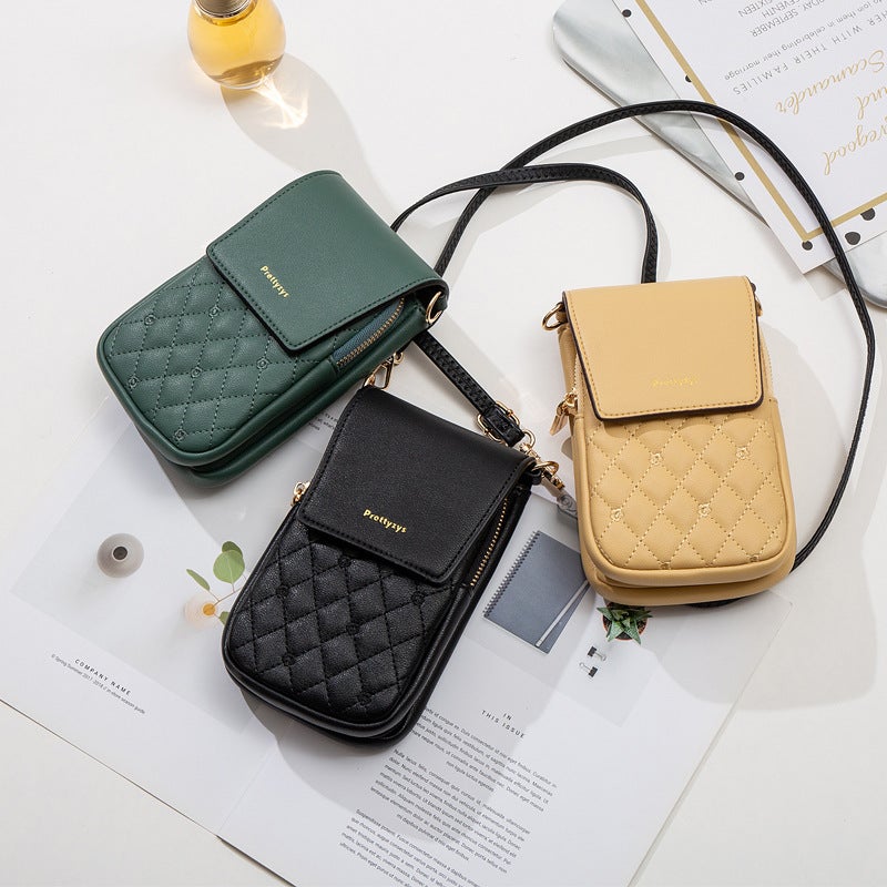 Guangzhou Bag 2024 Popular Women'S Mobile Phone Bag Fashionable Cross-Body Shoulder Bag Quilted Embroidered Women'S Wallet Pu Double Layer - Image 4