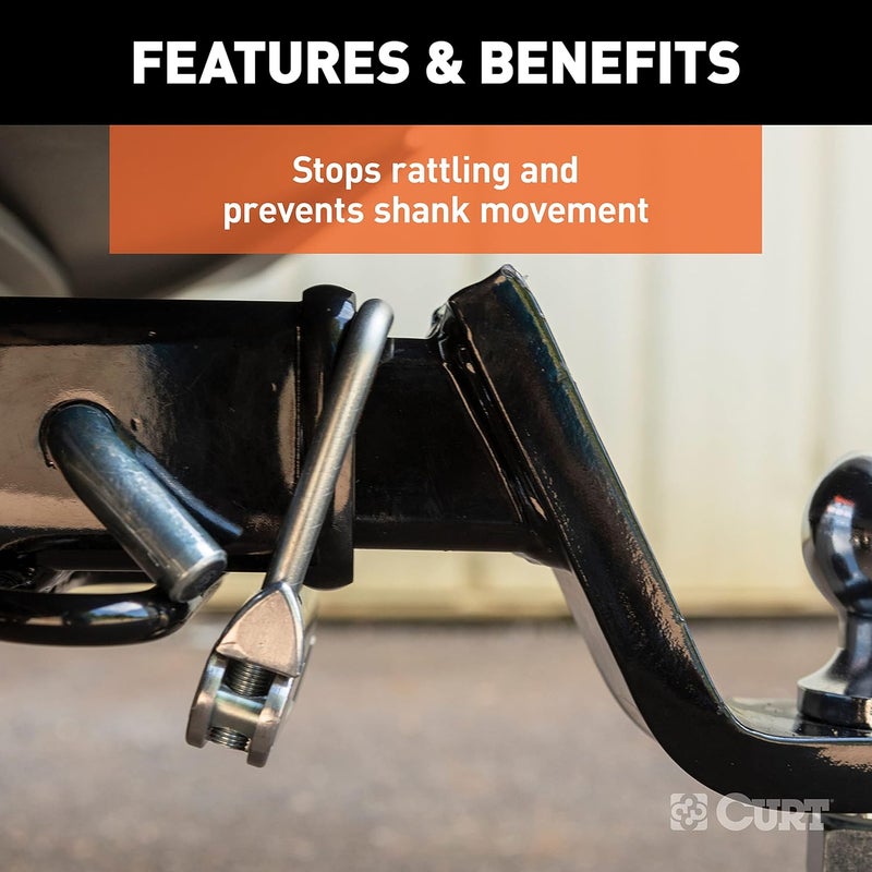 Curt 22325 No-Tool Anti-Rattle Hitch Clamp Tightener for 2-Inch Receiver, Hollow or Solid Shanks - Image 4