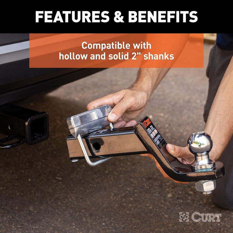 Curt 22325 No-Tool Anti-Rattle Hitch Clamp Tightener for 2-Inch Receiver, Hollow or Solid Shanks - Image 5